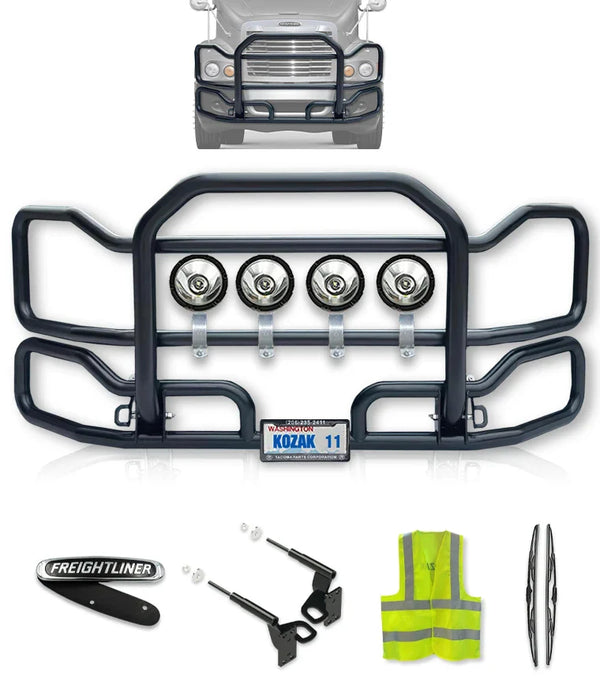 Front Grille Guard Large Black Freightliner Century