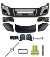 Bumper Set W/ Fog Holes, Chrome Trim & Air Flow Deflector & Brackets 2018+ Volvo VNL VNR