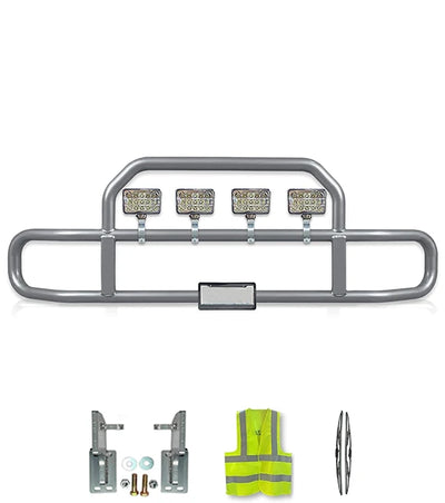 Gray Front Grille Deer Moose Bumper Guard 2004+ Mack CH Set-Back