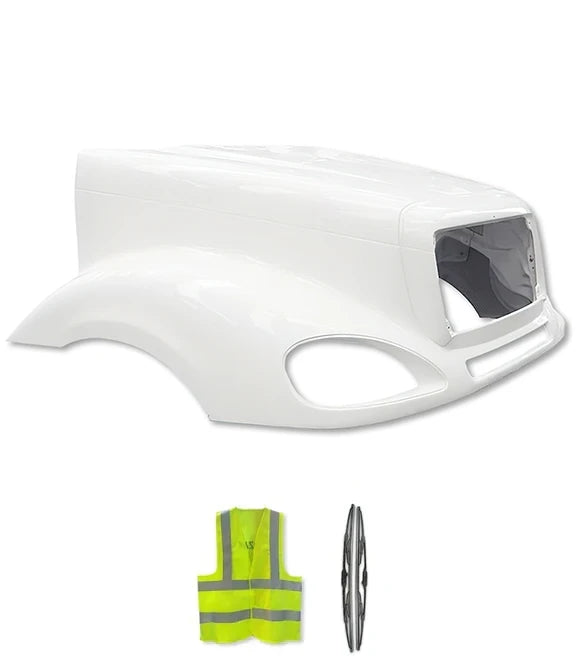 Fiberglass Hood with Hinges Cross Bar 2001-2009 Freightliner Columbia