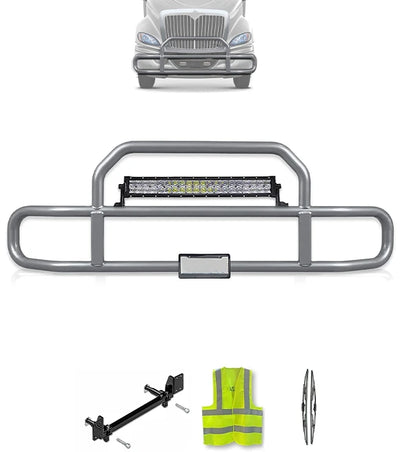 Gray Front Grille Deer Moose Bumper Guard International RH (Plastic Bumper)