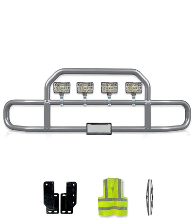 Gray Front Grille Deer Moose Bumper Guard 2004+ Mack Granite GU713 (Set-Back)