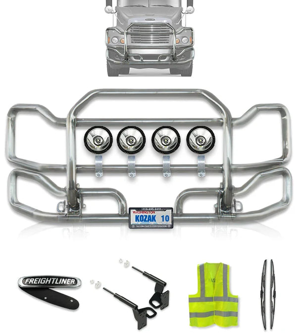 Front Grille Guard Large Chrome Freightliner Century