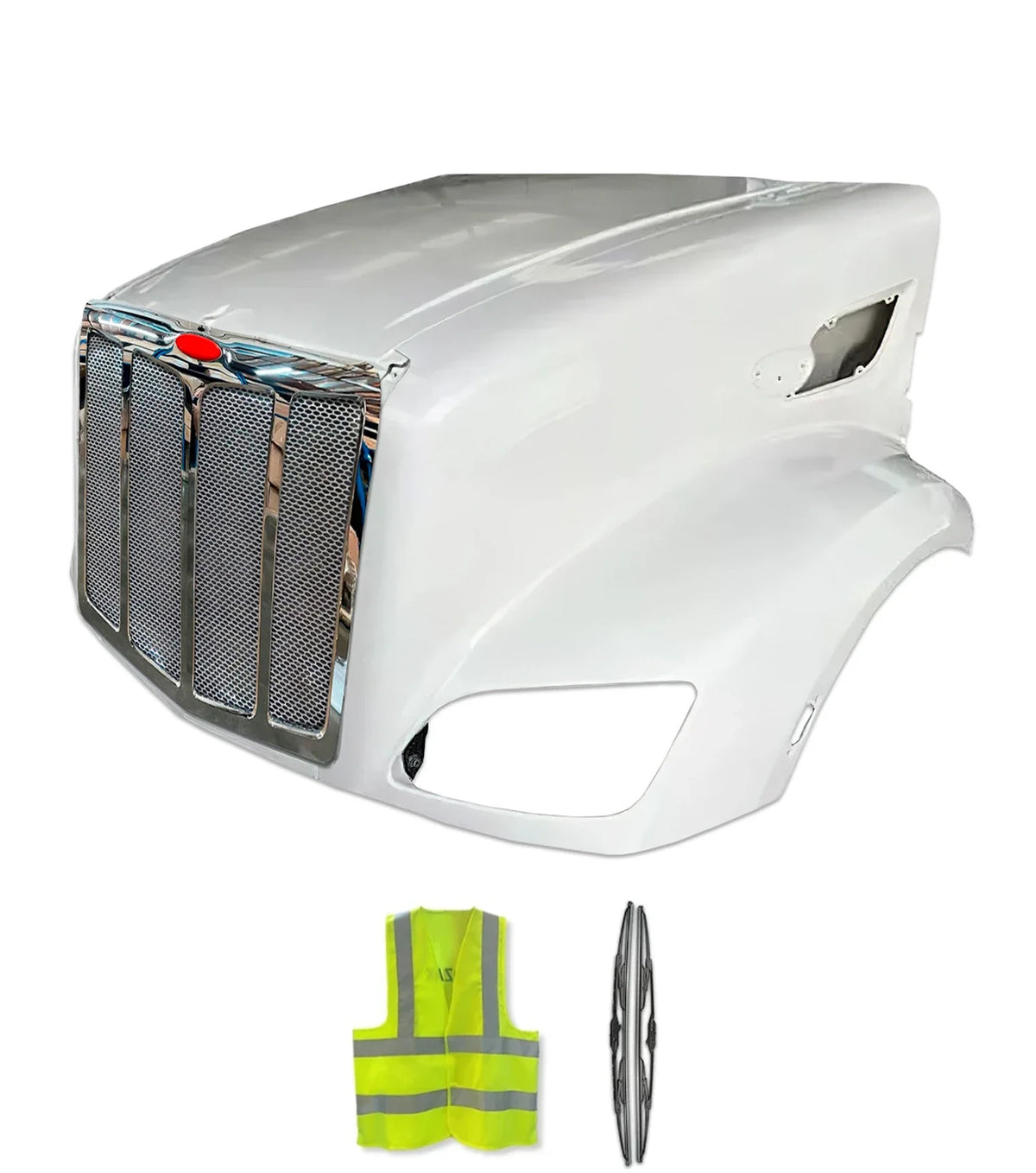Fiberglass Long Hood Modified Style w/Front Grille 2014-2022 Peterbilt 579