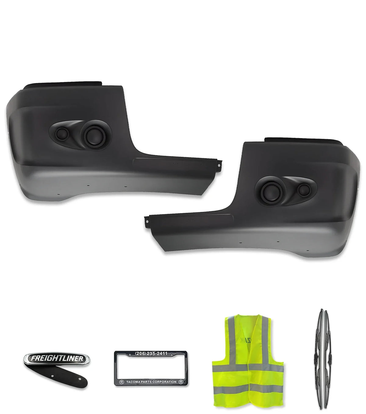 Bumper Corners No Holes Plastic Set 2005-2011 Freightliner Century 112 120