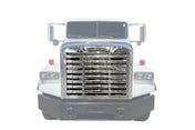KOZAK Aftermarket Replacement Chrome Grille Compatible with Freightliner FLD 112 PLUS Freightliner Logo, 2x 22" Windshield Wipers, License Plate Frame and KOZAK Reflective Vest
