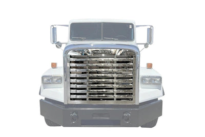 KOZAK Aftermarket Replacement Chrome Grille Compatible with Freightliner FLD 112 PLUS Freightliner Logo, 2x 22" Windshield Wipers, License Plate Frame and KOZAK Reflective Vest