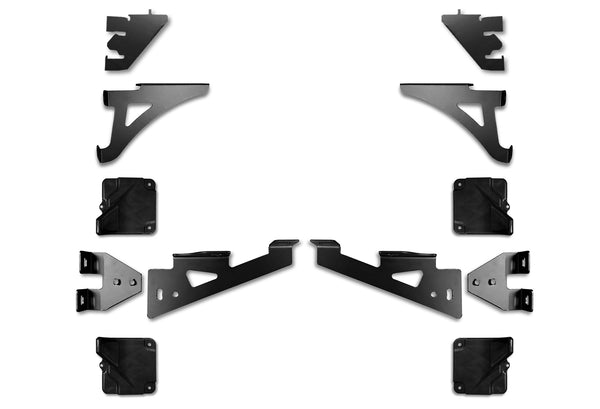 Top & Bottom Cabin Fairings w/ Stripes & Brackets Narrow Set 2008-2017 Freightliner Cascadia