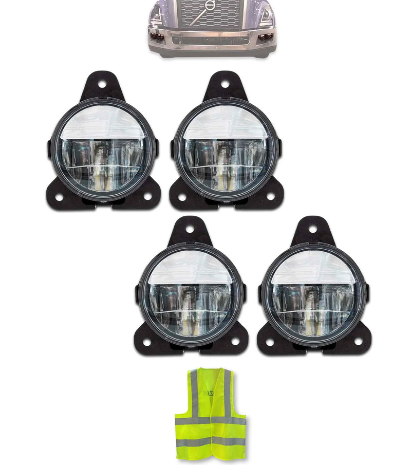 LED Fog Lights Lamps and Driving Lamps 4 Pcs 2018+ Volvo VNL