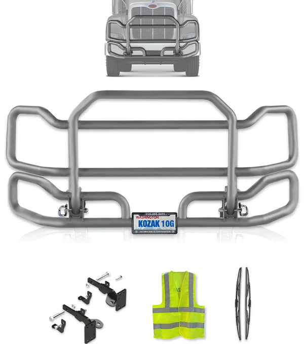 Front Grey Grille Guard Large Peterbilt 384
