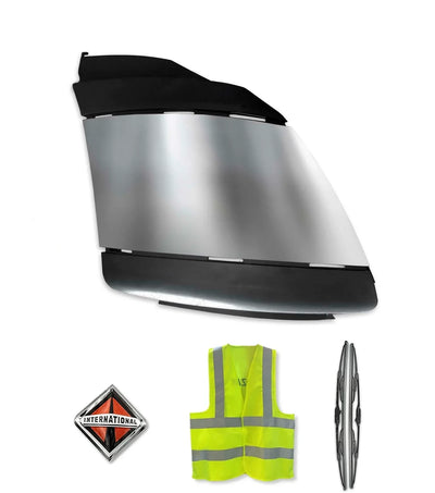Bumper Corner Plastic with Chrome Trim Passenger 2008-2015 International Prostar