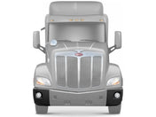 KOZAK Replacement PLASTIC Bumper Corners with Fog Light Hole Right Passenger & Left Driver Side compatible with Peterbilt 579 - PLUS Logo Emblem, 2x 22" Wipers and KOZAK Vest