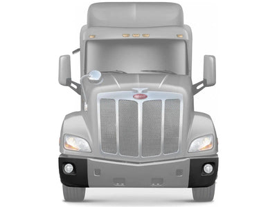 KOZAK Replacement PLASTIC Bumper Corners with Fog Light Hole Right Passenger & Left Driver Side compatible with Peterbilt 579 - PLUS Logo Emblem, 2x 22" Wipers and KOZAK Vest