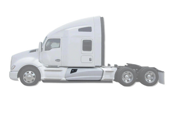 Replacement Fairing Skirt Panel 69" (176 cm) Left Driver Side w/ tube Compatible With Kenworth T680 2013-2021 Semi Truck PLUS Logo, 2x22" Windshield Wipers and KOZAK Reflective Vest