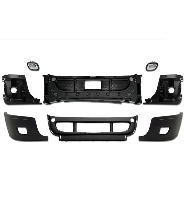 Bumper Set with Fog Light Holes 6 Pcs Includes 2 Pcs Fog Light 2008-2017 Freightliner Cascadia 125 113