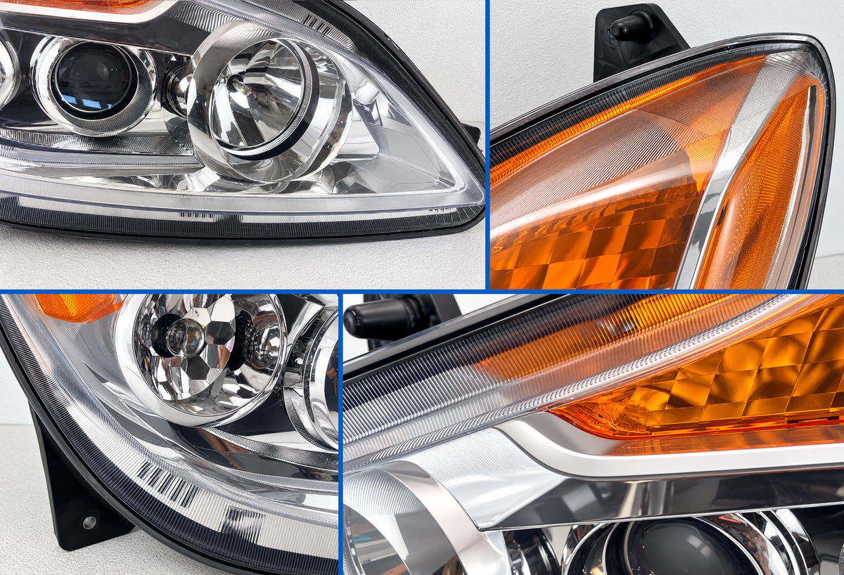 Halogen Headlights Chrome Housing Set 2022+ Kenworth T680 Next Gen