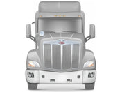Kozak Chrome Plastic Bumper Corners with Fog Light Hole Right Passenger & Left Driver Side for Peterbilt 579 PLUS Logo Emblem, - Tacoma Parts Corporation