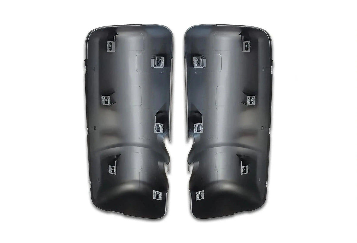 KOZAK Black Door Mirror Covers Right Passenger and Left Driver Side Pair Set (Two Piece) For Kenworth T680 T880 Truck Accessories PLUS Wipers, Logo and KOZAK Vest