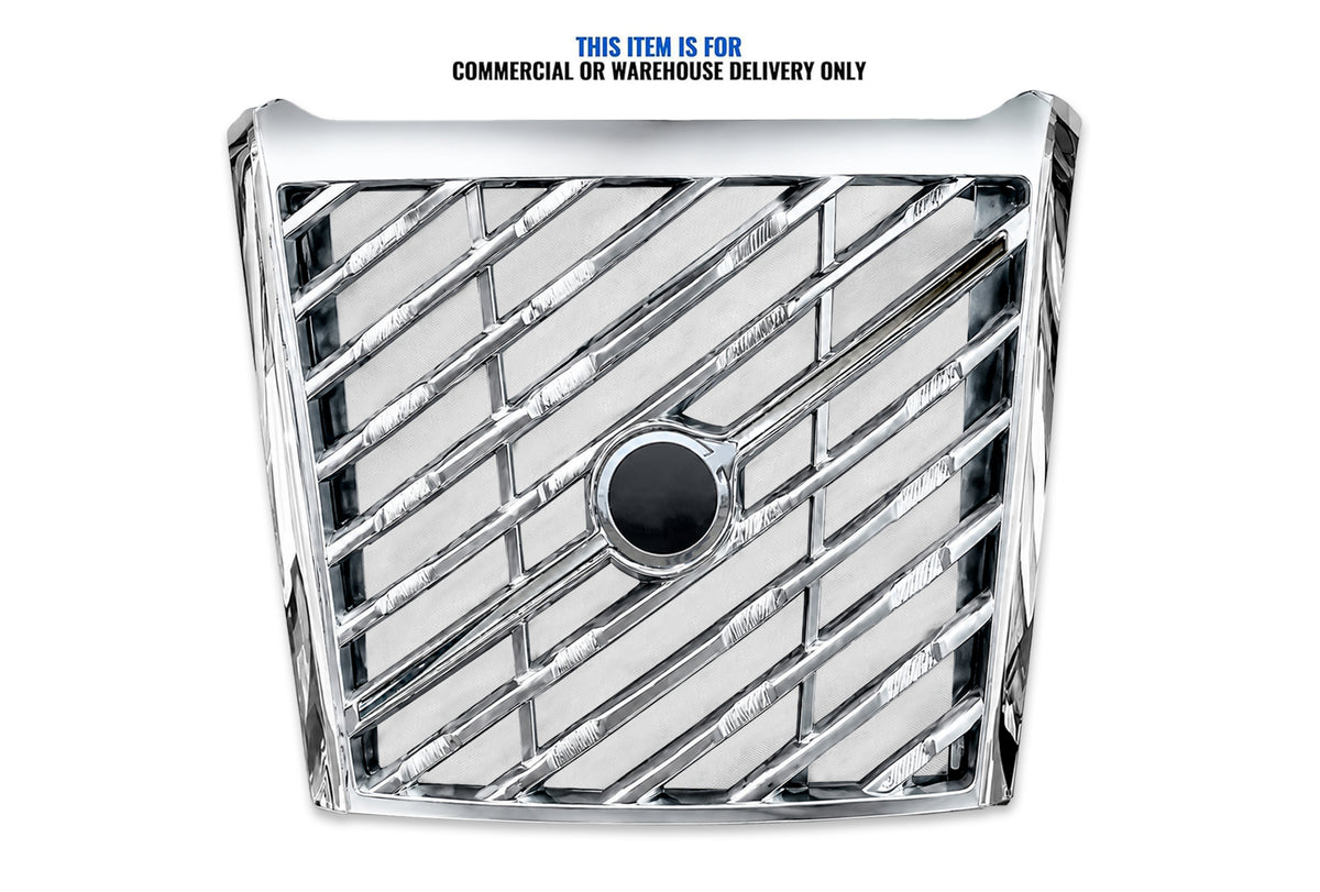 Front Platnum Chrome Grille with Bug Screen and Chrome Trims Moulding 2025+ Volvo VNL New