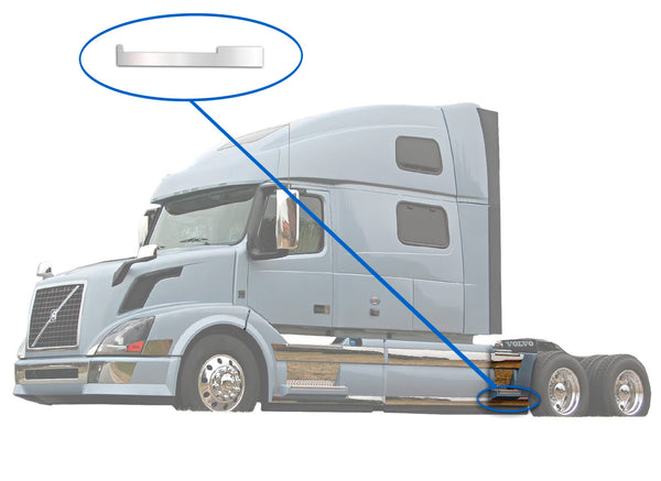 Stripe Chrome Trim for Rear Step Fairing Panel 33" (85 cm) Driver Side (12L) 2004-2017 Volvo VNL