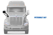 Hood Mirror Black Passenger Peterbilt 587