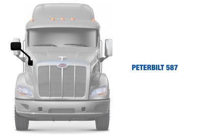 Hood Mirror Black Passenger Peterbilt 587