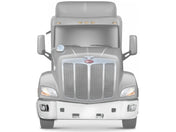 Kozak Chrome Plastic Bumper Corner with Fog Light Hole Right Passenger Side for Peterbilt 579 PLUS Logo, - Tacoma Parts Corporation