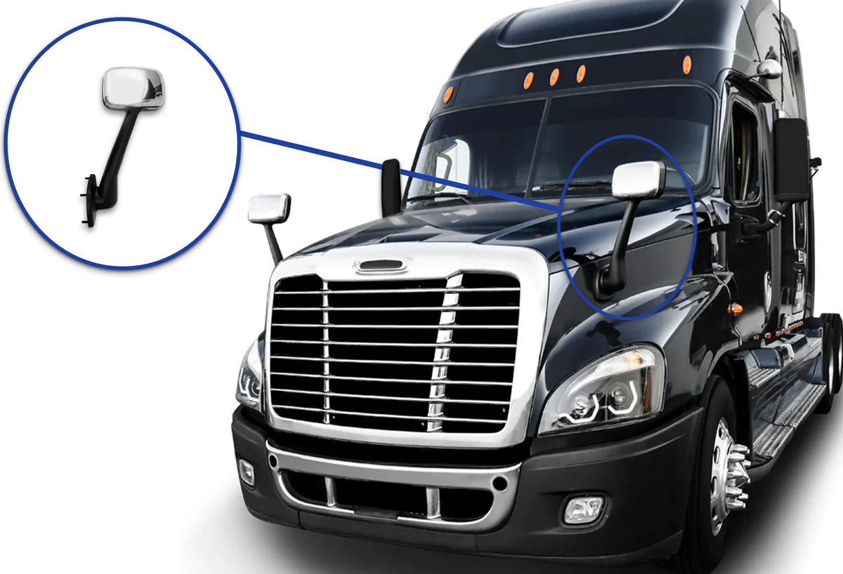 Hood Mirror Chrome Driver 2008-2017 Freightliner Cascadia 125 113