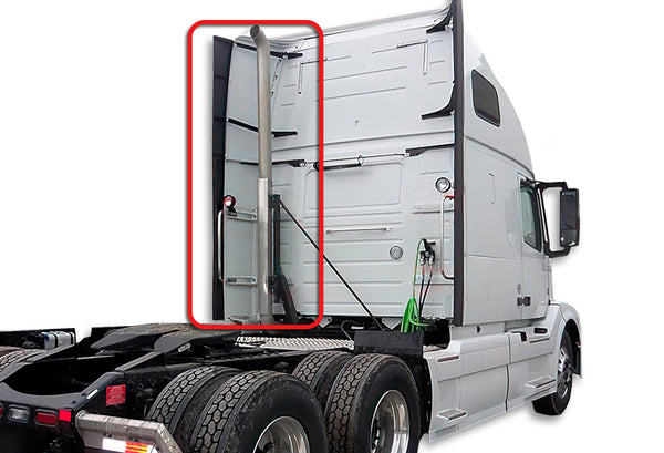 Lower and Upper Behind Cab Fairings With Extensions and Brackets Driver 2004-2017 Volvo VNL