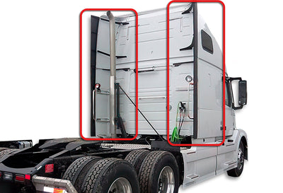 Lower and Upper Behind Cab Fairings With Extensions and Brackets Set 2004-2017 Volvo VNL