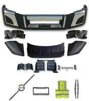 Bumper Set W/o Fog Holes Chrome Trim & Air Flow Deflector & Brackets 2018+ Volvo VNL VNR