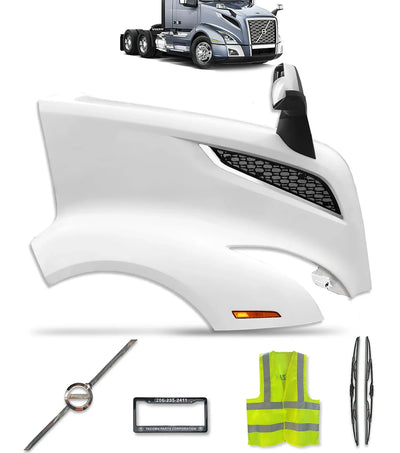 Hood Fender Fiberglass with Set accessories Passenger 2018+ Volvo VNL