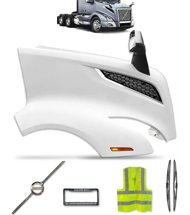 Hood Fender Fiberglass with Set accessories Passenger 2018+ Volvo VNL