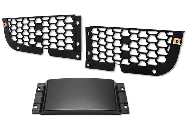 Front Bumper Upper Trim Mesh Grilles with Radar Cover Set 2018-2024 Freightliner Cascadia