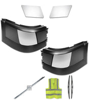 Bumper Corners No Fog Holes w/ Chrome Trims Set 2004-2015 Volvo VNL