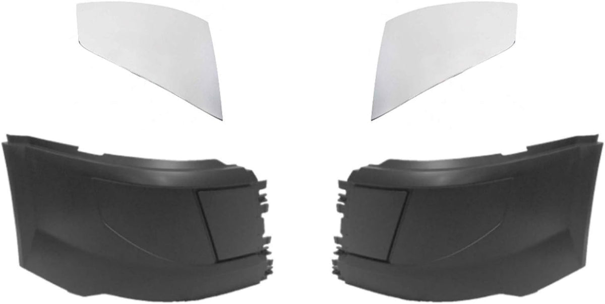 Bumper Plastic No Fog Hole and Chrome Trim Set 2016-2017 Volvo VNL
