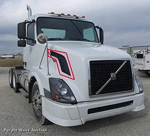 Black Finish Side Air Hood Vents Set Volvo VNL 2004-2016 - 