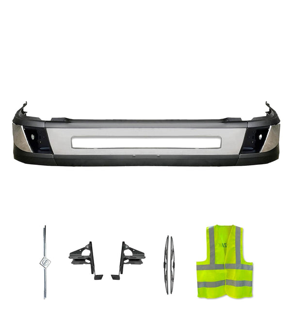 Plastic Bumper Set Foglight Hole Chrome Trim Volvo VNL 2016-2017 - 