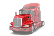 Aftermarket Black Custom Hood Compatible With Kenworth T660 - Freightliner Truck Replacement Parts PLUS Freightliner Logo, 2x 22" WIndshield Wipers and KOZAK Vest included