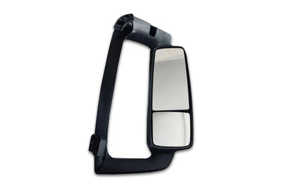 KOZAK Side View Door Mirror Power Heated Black with Arm & Look Down Mirror Right Side compatible with Volvo VNL 670 780 630 730 860 VNM 200 430 630 VNX 300 VN 2004-2023 + Logo, Bracket, Wipers, Vest