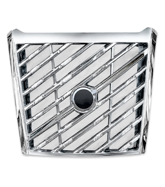 Front Platnum Chrome Grille with Bug Screen and Chrome Trims Moulding 2025+ Volvo VNL New