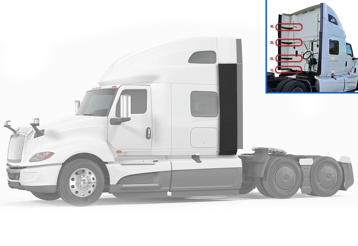 Lower Wind Fairing Cab Extender Plastic w/Brackets Set Driver Side International LT625