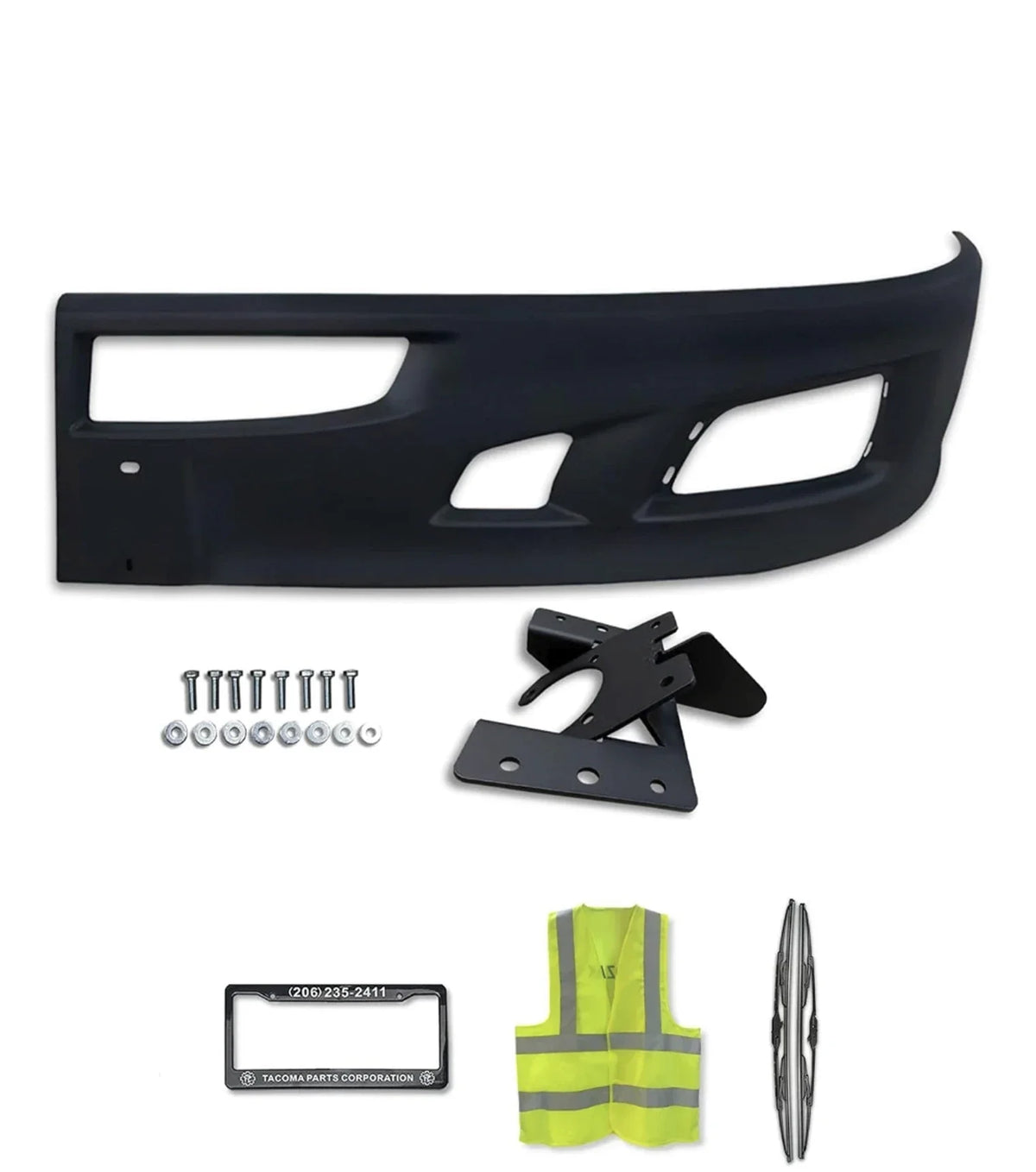 Bumper Extension Corner Black Plastic Driver Kenworth T660