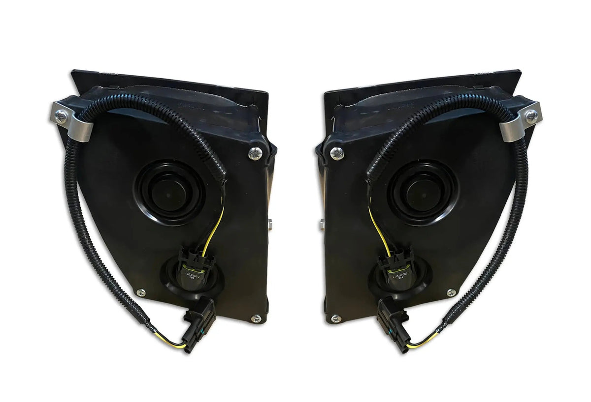 Black Single Bulb Fog Lights Pair Halogen Volvo VNL 2004-2017 - 
