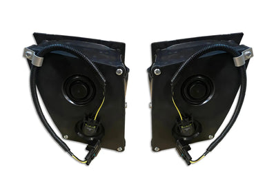 Black Single Bulb Fog Lights Pair Halogen Volvo VNL 2004-2017 - 