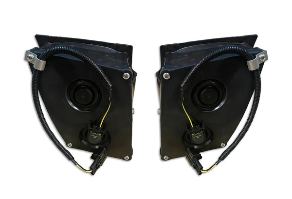 Black Single Bulb Fog Lights Pair Halogen Volvo VNL 2004-2017 - 