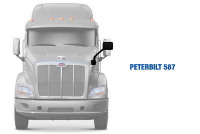 Hood Mirror Black Driver Peterbilt 587