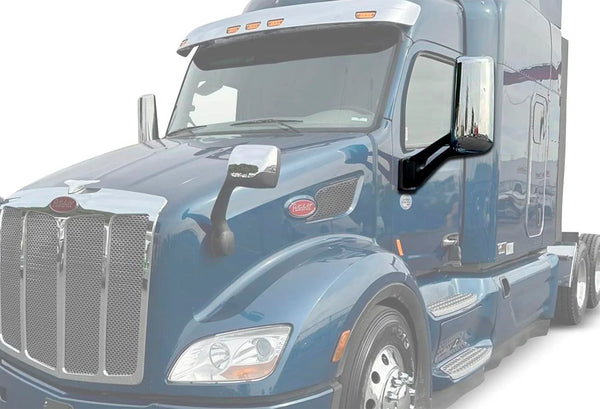 Door Mirrors with Arms Chrome Set 2013-2021 Peterbilt 579