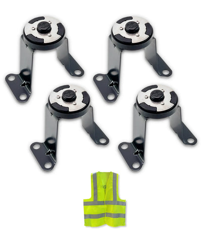 Latches & Brackets fit 22.5" Wheel Covers for Semi Truck (drive axle), Twist & Lock 4 Pcs