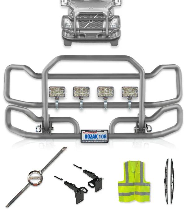 Front Gray Grille Guard Large 2018+ Volvo VNL